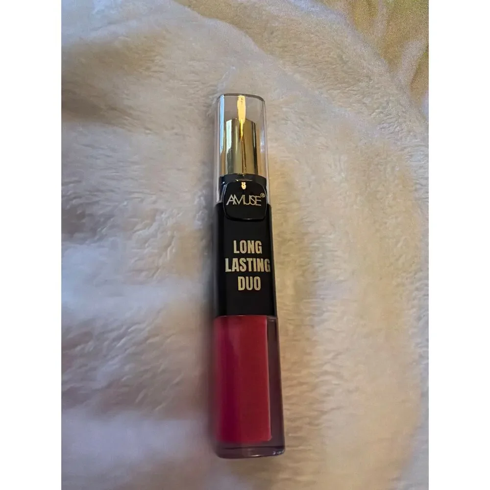 AMUSE Long Lasting Duo No. 1 Fuchsia Pink Liquid Matte Lipstick 8g NEW